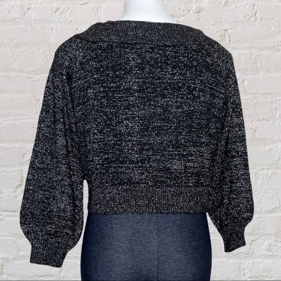 Divided black with metallic shimmer sweater, NWT, XS - Picture 5 of 7